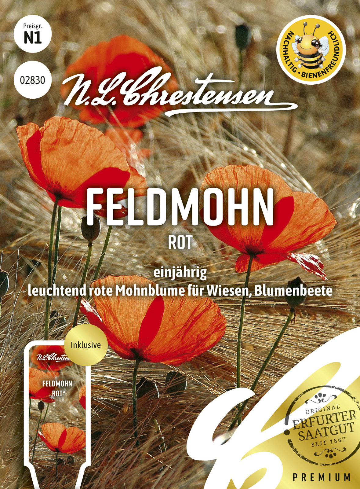 N.L Chrestensen Feldmohn Rot