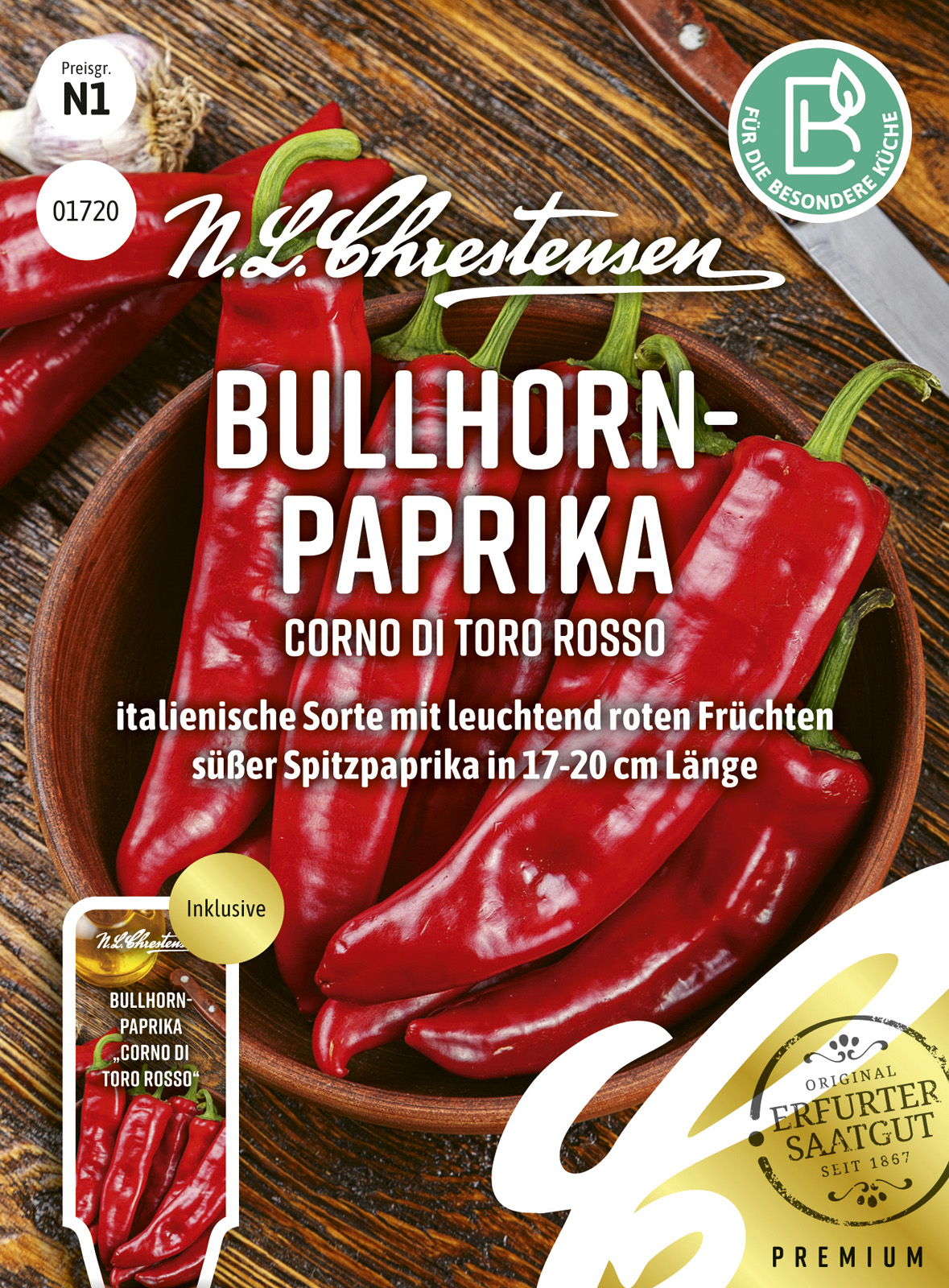 N.L Chrestensen  Bullhorn-Paprika Corno di toro rosso