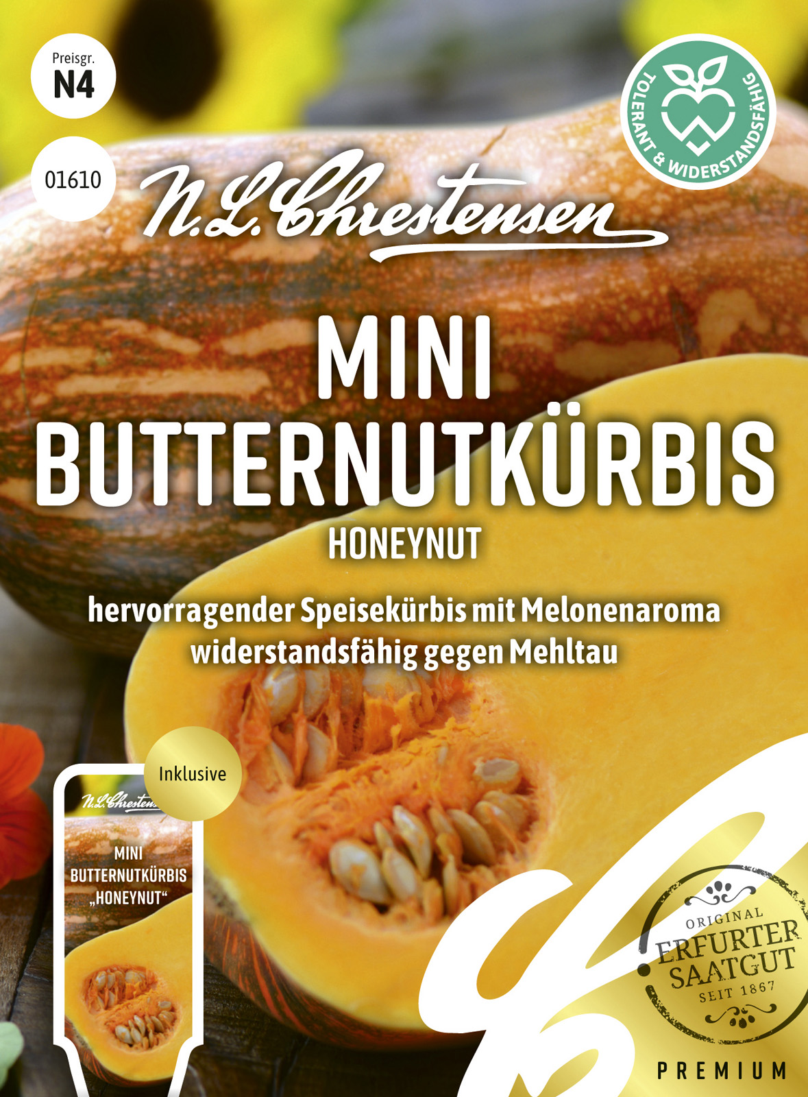 N.L Chrestensen Mini Butternutkürbis Honeynut