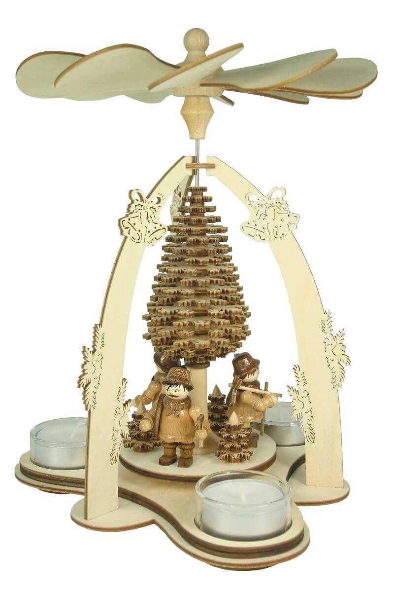 Pyramide 3-flg. Waldfiguren Weihnachten Advent Echt Erzgebirge 69003