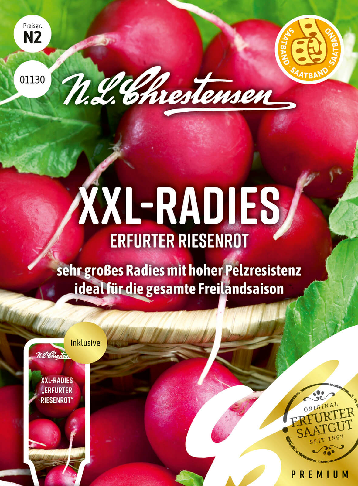 N.L Chrestensen XXL-Radies Erfurter Riesenrot