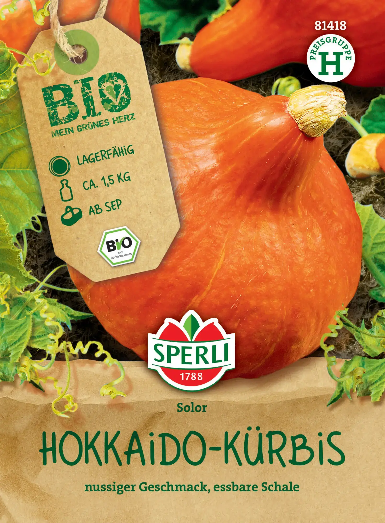 Sperli BIO Hokkaido Kürbis F1 Samen