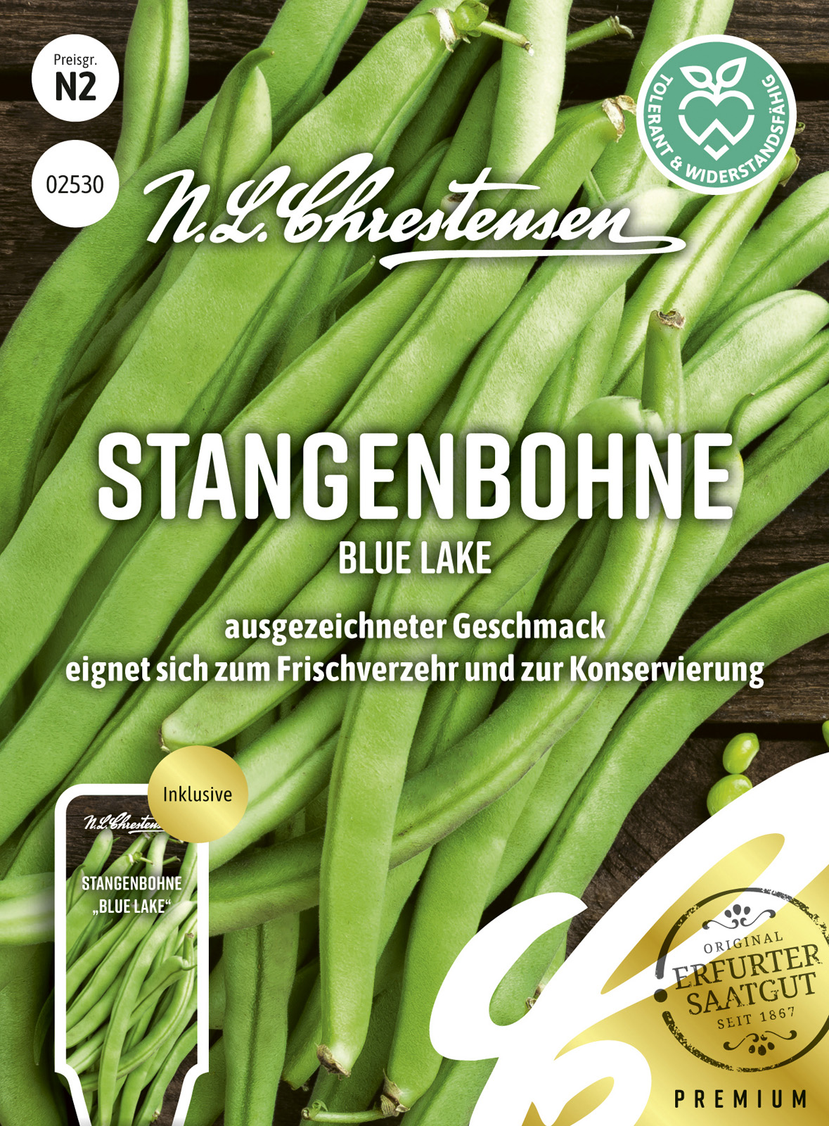 N.L Chrestensen Stangenbohne Blue Lake