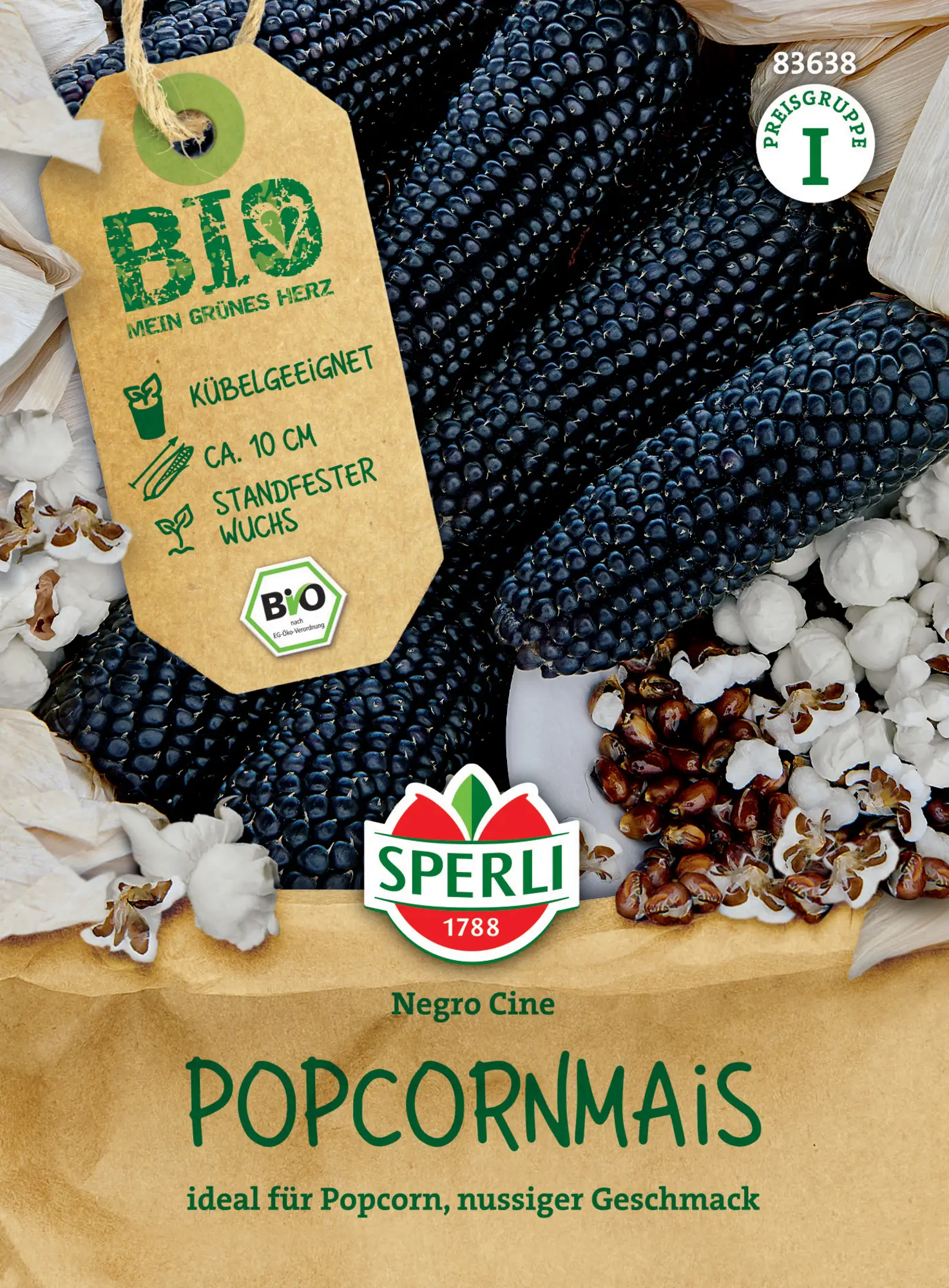 Sperli BIO Popcornmais Negro Cine